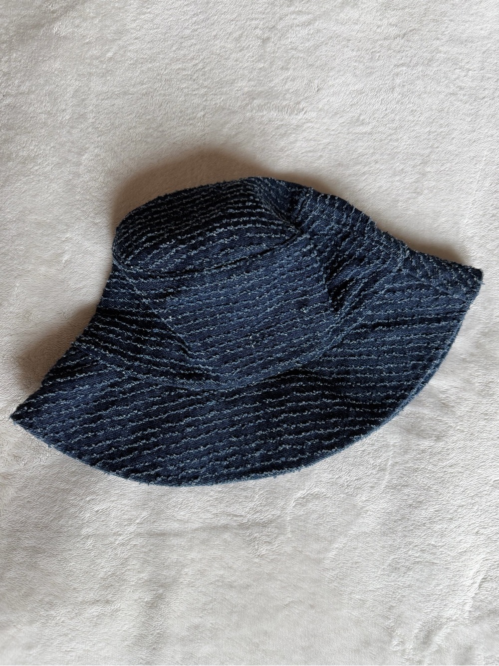 Textured Bucket Hat - Denim Blue